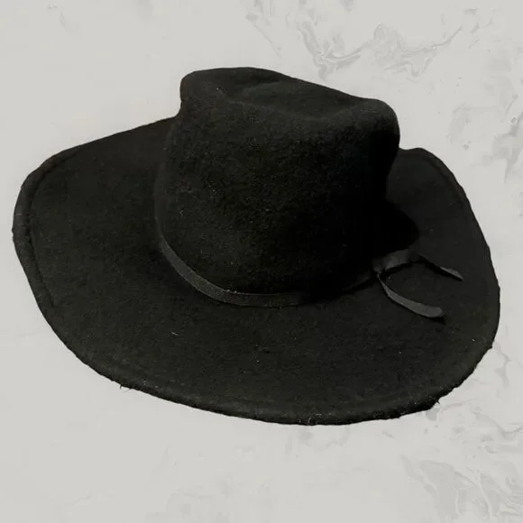 Brixton Black Wide-Brim Wool Hat