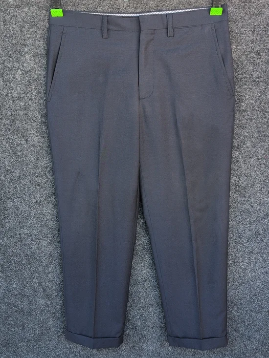Vtg Etro Milano Dress Pants Mens 48 Blue Pleated Wool Twill Trousers Italy 34x28