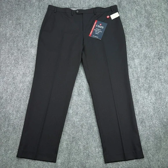 Chaps Dress Pants Mens 41x30 Black Performance Series Wool Blend Stretch