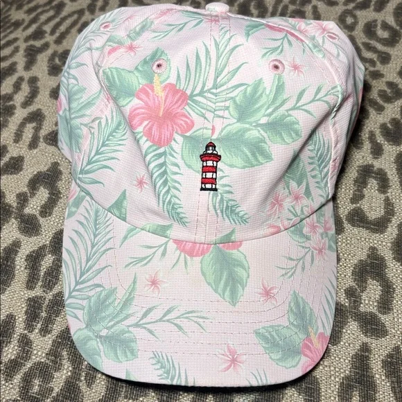 Imperial hat womens tropical print pastel pink lighthouse logo nautical ballcap