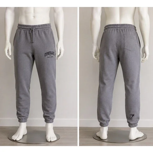 Gymshark Lifting Joggers Gray Sweatpants Men’s Large Fleece Lined Cotton Blend