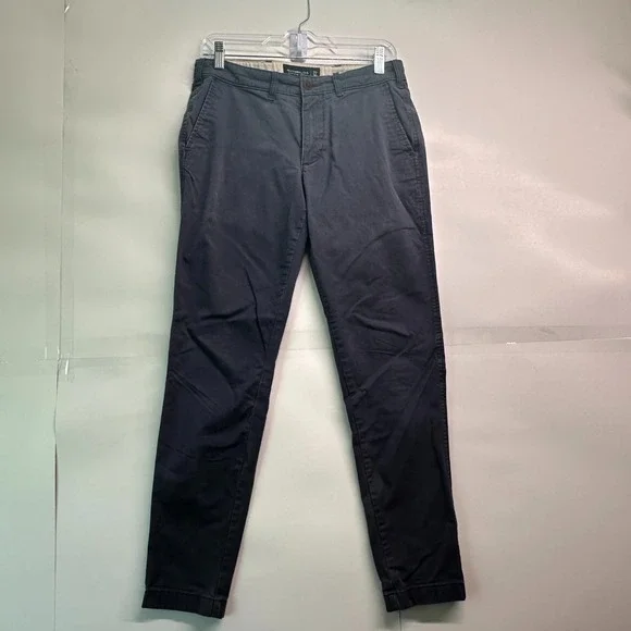 Abercrombie & Fitch Chino Pants Mens 29x30 Navy Stretch Super Skinny Leg Classic