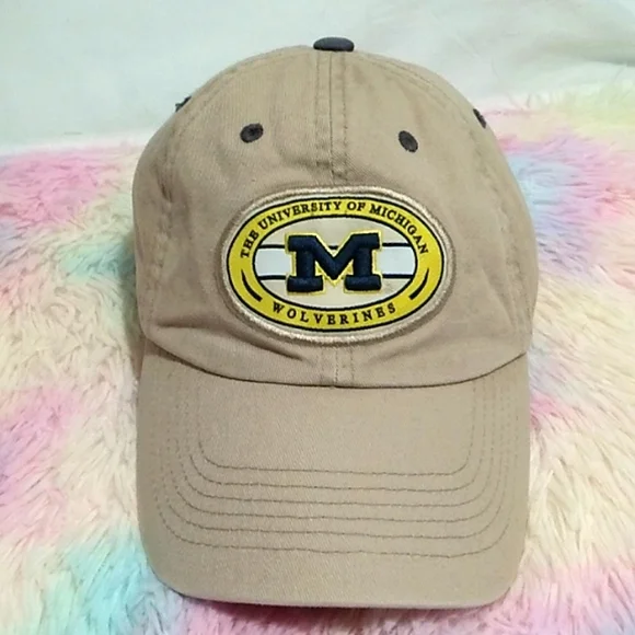 Vintage The University Of Michigan Wolverines Adjustable Back Hat UNISEX