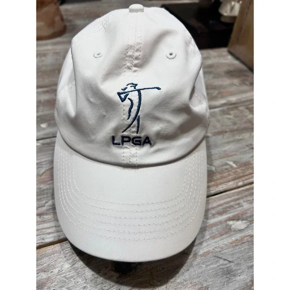 LPGA Ladies Professional Golf Association Hat White Blue Embroidered Adjustable