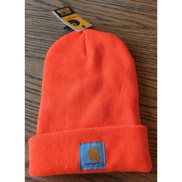 Carhartt  Safety ORANGE Knitted Beanie New with tags Groundhog Day‎ 2024