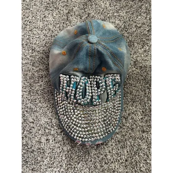 Women’s Denim Bling HOPE Baseball Cap