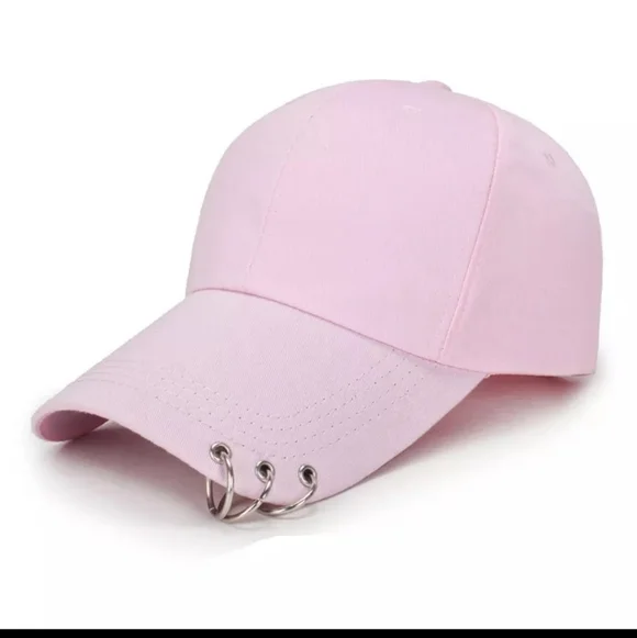 Pink pierced baseball cap