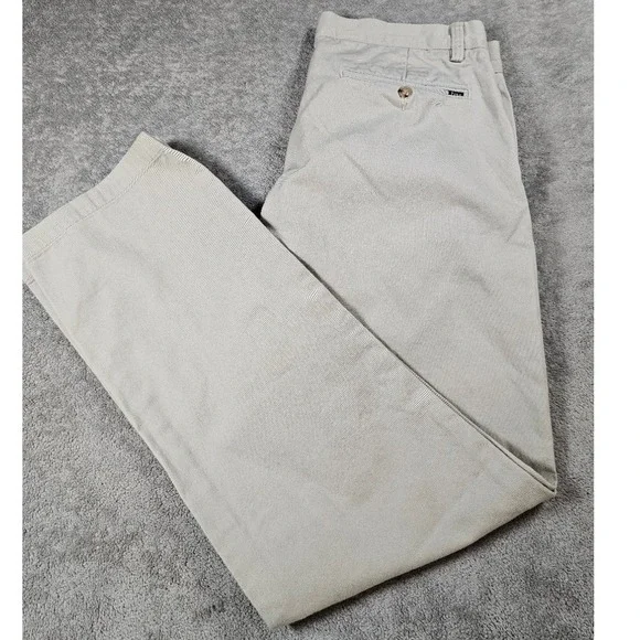 Polo Ralph Lauren Mens Khaki Chino Pants Straight Leg Cotton Twill Trousers Tan