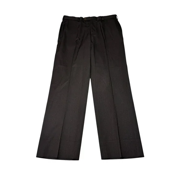 Brooks Brothers 1818 Madison Mens 35x30 Brown Wool Pleated‎ Dress Pants Trousers