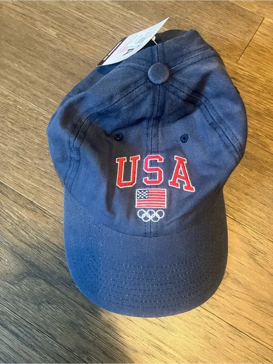 NWT GAP Olympics Navy Baseball Cap with Red USA Embroidery