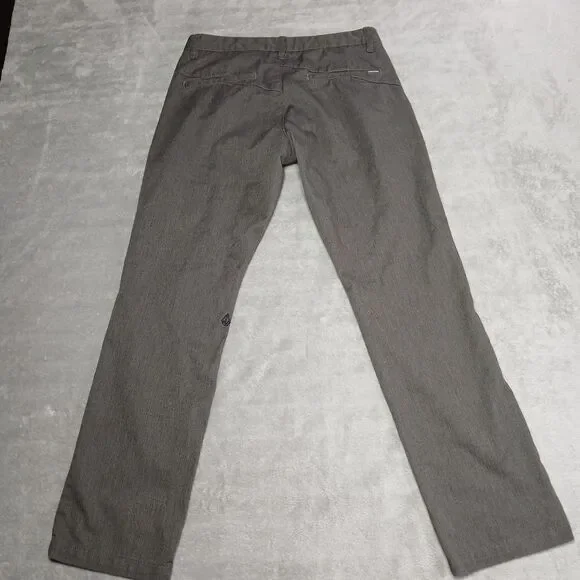 Volcom Mens 29x28 Gray Straight Leg Chino Pants Skateboard Streetwear Skate Y2K