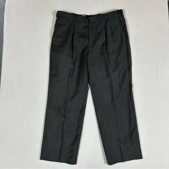 Eddie Bauer Vintage Pleated Wool Slacks Men’s 38 Elastic Waist Slash Pocket