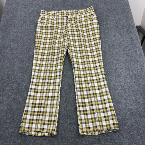 Vintage Jaymar Slacks Mens 40 Yellow Plaid Sansabelt Retro 70s Dress Pants Style