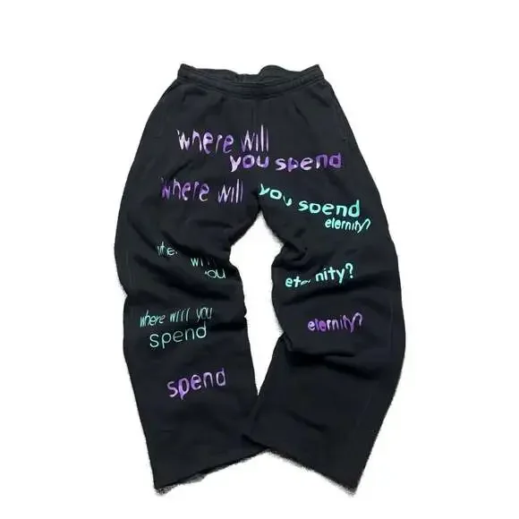 Champion Graphic Sweatpants Size M Where Will You Spend Eternity