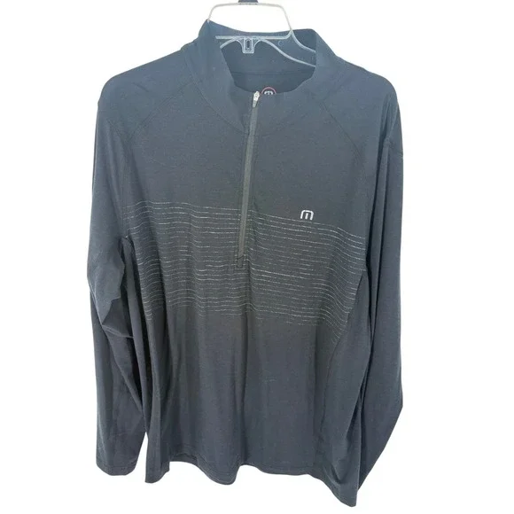 Travis Mathew Mens Golf Quarter Zip Pullover‎ Long Sleeve Black XL Fall Classic