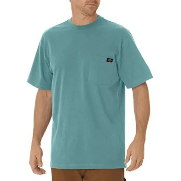 Dickies Men's Heavy Weight Crew Neck Dockside Blue Shirt Medium
