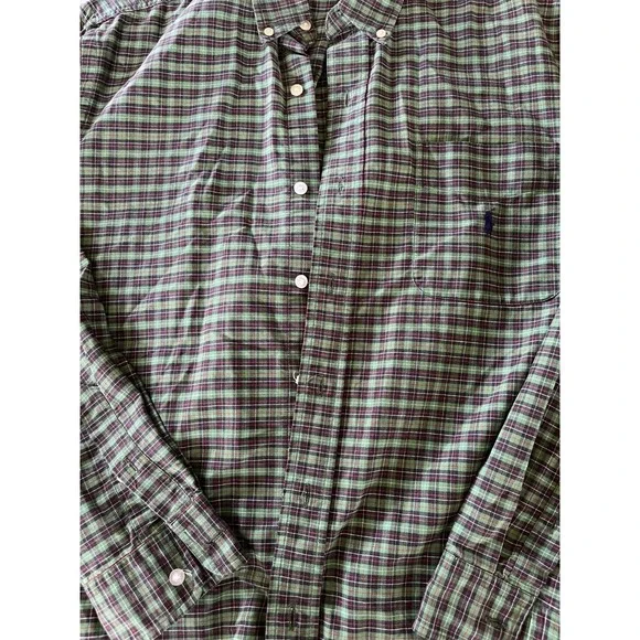 Ralph Lauren Men's‎ Green Plaid Button-Down XL