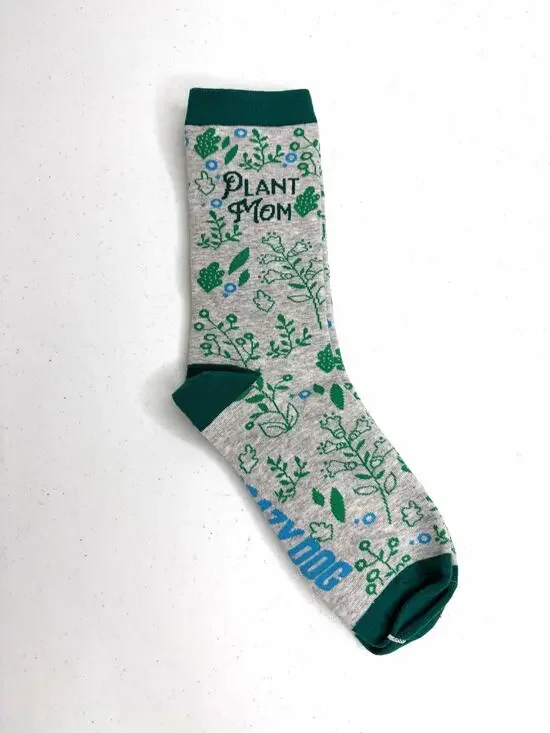 Plant Mom Socks by Crazy Dog Women's Crew Socks NWOT