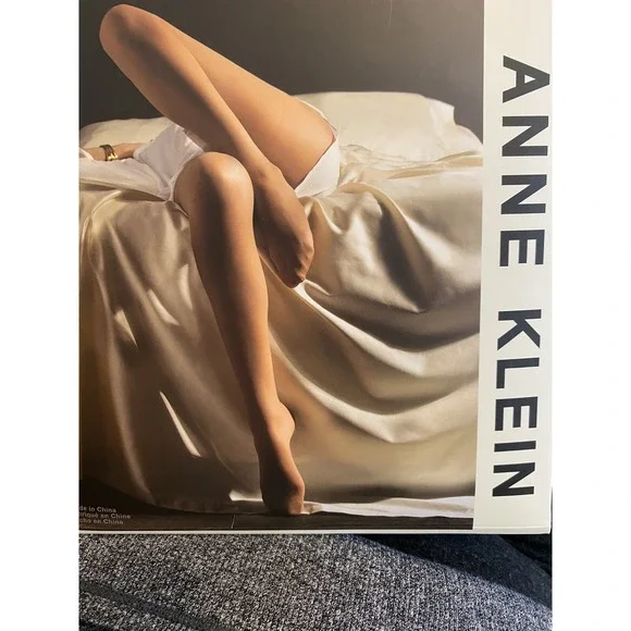 Anne Klein Polished‎ Sheer Black Sz S Basic Control Top Pantyhose Reinforced Toe