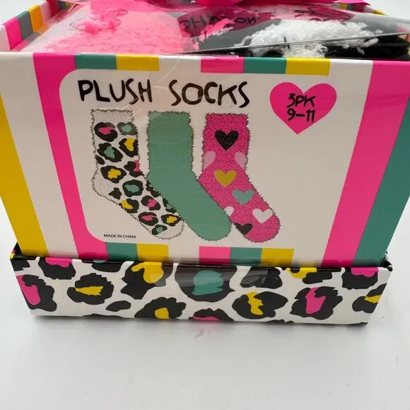 Betsey Johnson Plush Socks 3 PC Size 9-11