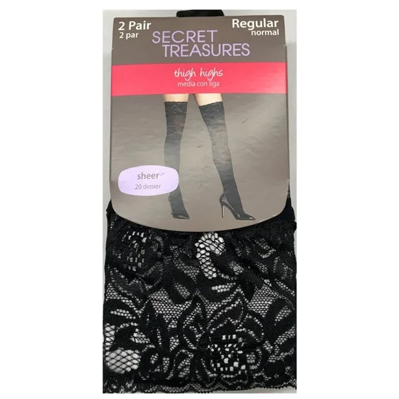 Secret Treasures Women's Sheer Thigh High Tights