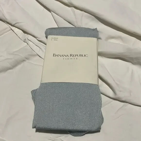 Banana Republic M light blue lights with shimmer microfiber nylon spandex nwt