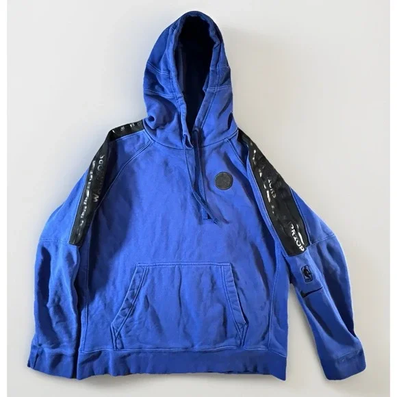 Nike NBA Golden State Warriors Hoodie Men's Large Blue Black Logo FA19 AV0665-49