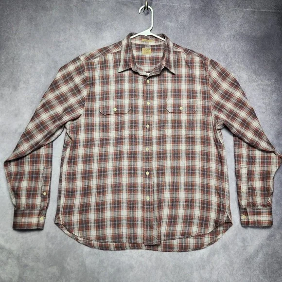 Lucky Brand Mens Plaid‎ Flannel Classic Fit Long Sleeve Shirt XL Lightweight