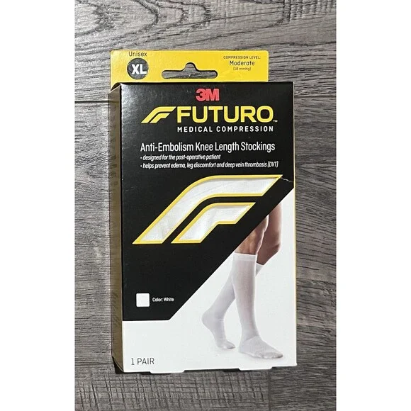 3M Futuro Anti-Embolism Knee Length Stockings XL White Moderate 18mmHg 71059EN