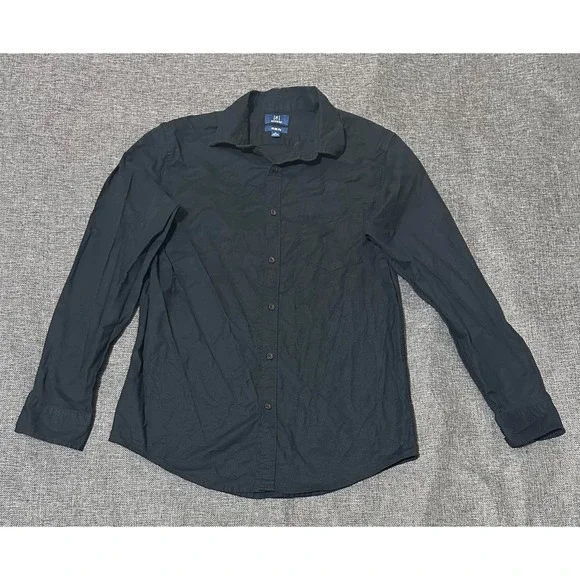 George Slim Fit Men's M (38-40) Black Long‎ Sleeve Shirt
