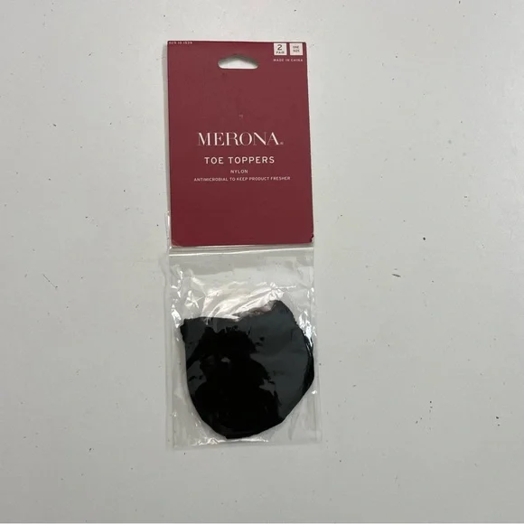 Merona Toe Toppers Sock Nylon Antimicrobial Black One Size 2 Pairs New