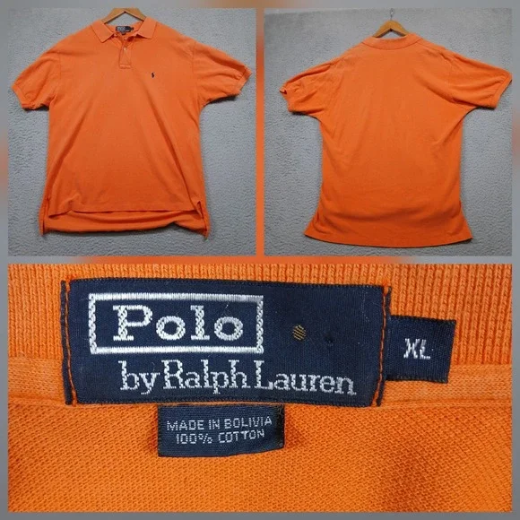 Polo Ralph Lauren Polo Shirt‎ Men's XL Orange Short Sleeve Cotton