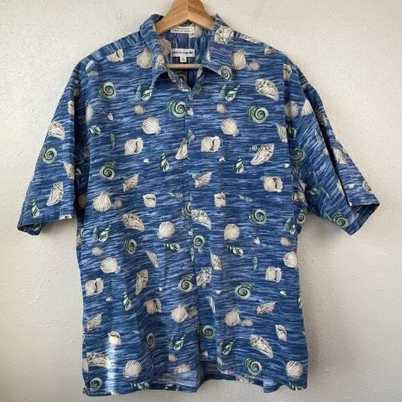 Pierre Cardin Seashell Button Down Shirt EUC