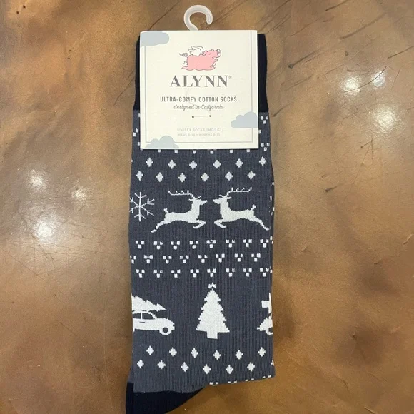 ALYNN - Unisex Navy Holiday Socks NWT