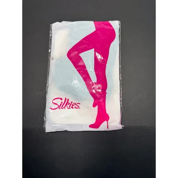 Silkies Classic Ribbed Trouser Socks 2 Pair Pack Black Regular 921028‎ Made USA