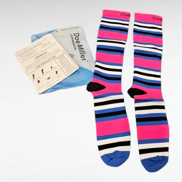 Doc Miller Compression Socks 1 Pair Pink Large