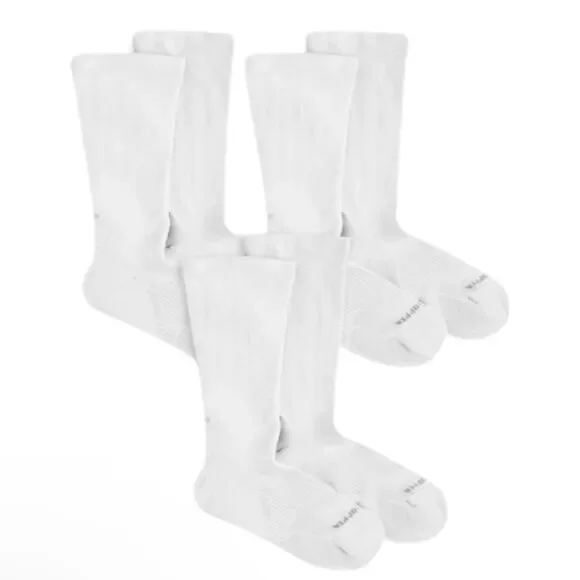 Tommie Copper Cotton White Compression Crew Socks 3 Pack. Size Medium. New NWT