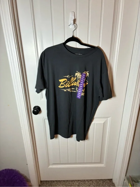 Billabong Black T‑Shirt with Yellow Palm Logo