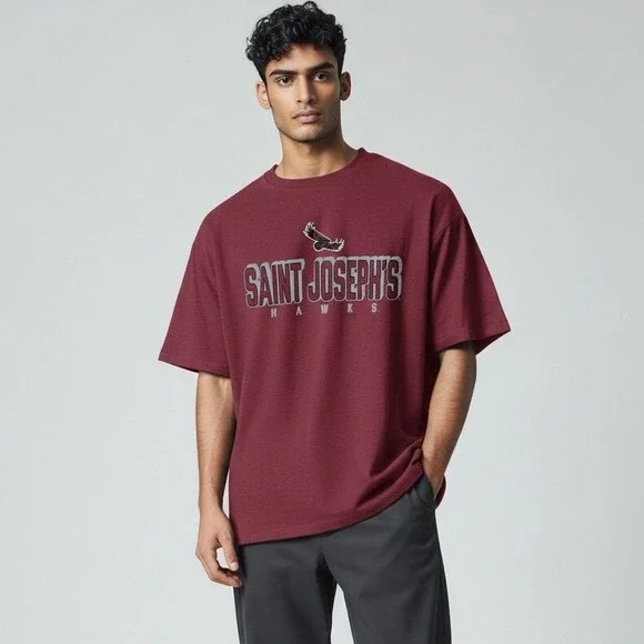 Rivalry Threads Saint Joseph's Hawks Mens T-Shirt‎ Maroon Large NWT