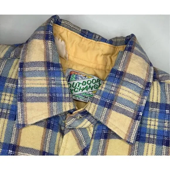 Vintage Outdoor Exchange Quilt Lined Flannel Shirt Jacket Shacket Size M