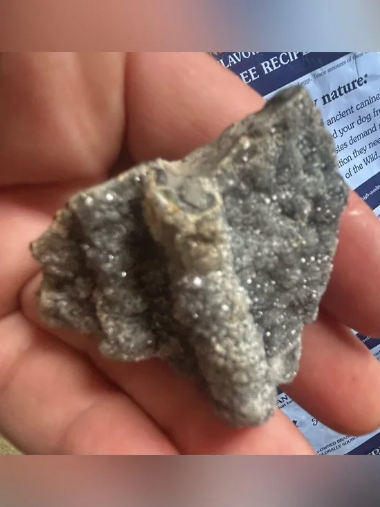 Small black amethyst in shape of firefly