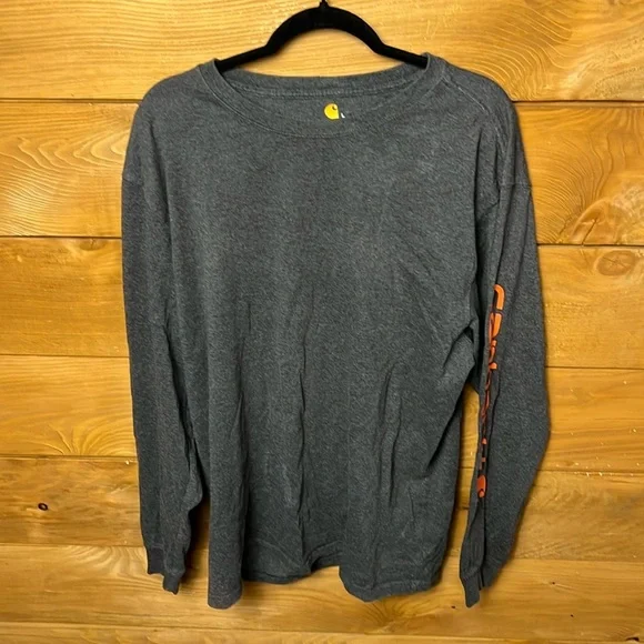 Carhartt Men’s Long Sleeve Working Men's T-Shirt Lg- Dark‎ Grey regular fit work