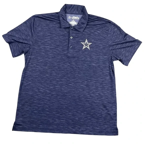Dallas Cowboys Men's‎ XL Polo Shirt Blue Heather Performance Football NFL Sporty