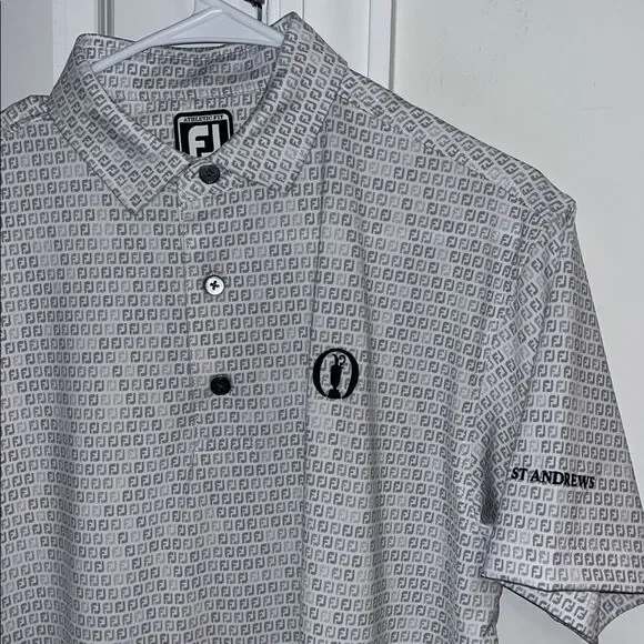 The British Open Footjoy FJ St Andrews Old Course Scotland Golf polo Shirt AOP M