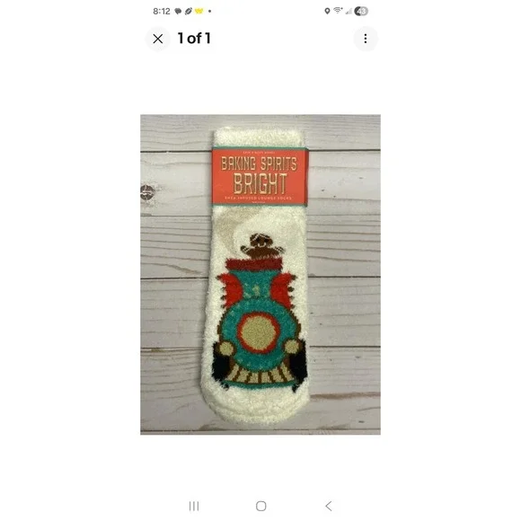 Bath & Body Works‎ Gingerbread Train Shea Infused Lounge Socks