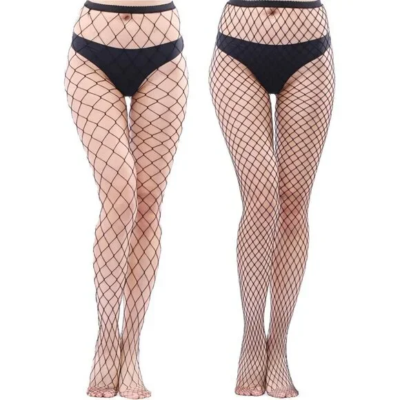 🆕Women's Black Fishnet Tights Set with Diamond Pattern Stylish and Comfortable