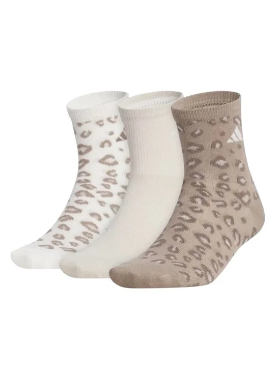 🆕 Adidas Leopard High Quarter Socks 3 Pack