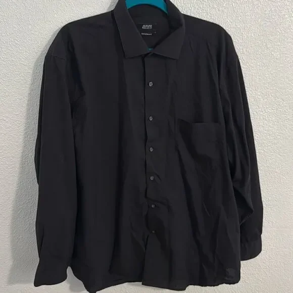 Alfani- Regular fit- solid black button down- Size XL 17.5