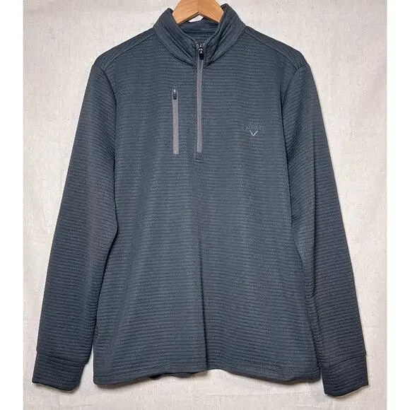Callaway‎ Men's Golf Pullover 1/4 Zip Opti Dri Quiet Shade Gray Long Sleeve Sz M