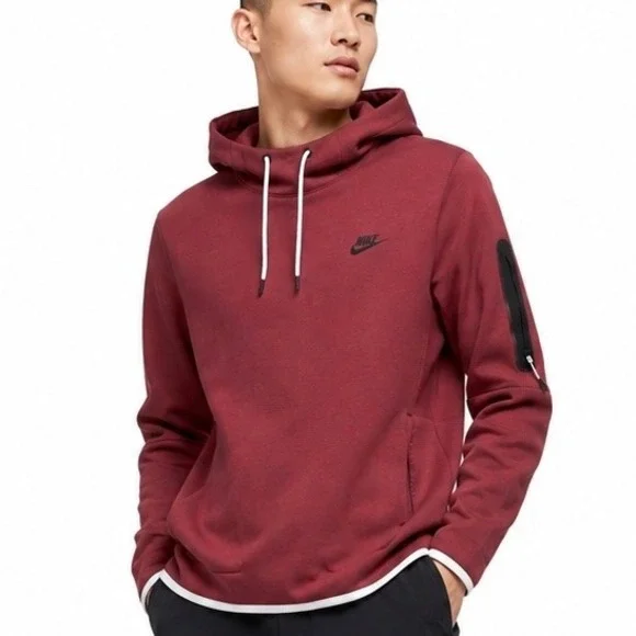 Nike Men's Red Pullover Hoodie Size‎ S Long Sleeve